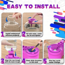 Paint Brush Cleaner with DrainButton Automatic Water Circulation Paint Brush Cleaning Machine Cleaning Bucket Art Tool B