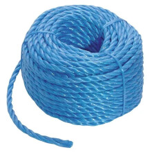 Blue polypropylene rope coil 6 mm diameter 20 m