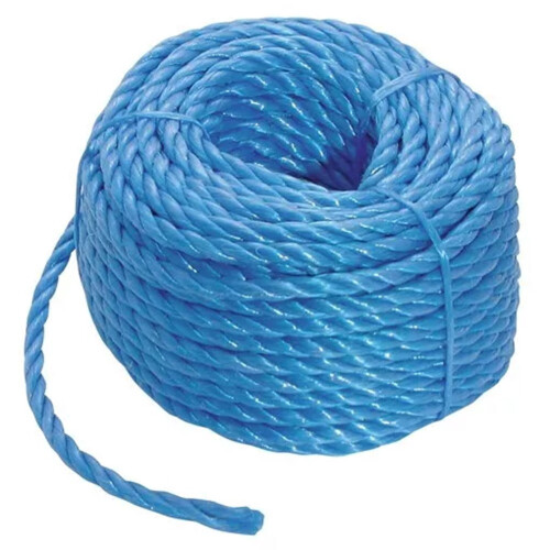 Blue polypropylene rope coil 6 mm diameter 20 m