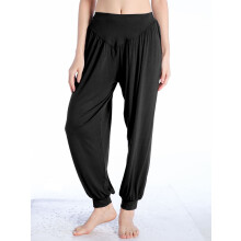 Women's Casual Yoga Pants Loose Wide-Leg Fit Black Gray