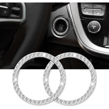 Crystal Rhinestone Car Start Stop Button Rings 2 PCS