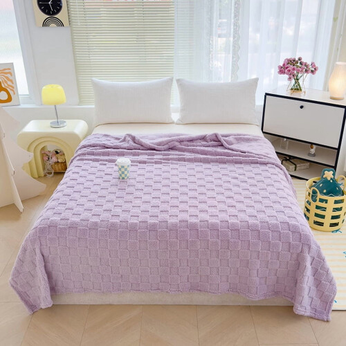 Purple Soft Bed Blanket 100x150cm Lightweight Throw (1