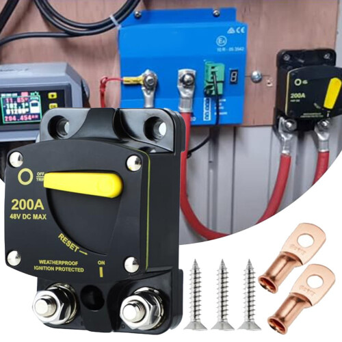 Circuit Breaker Manual Reset Solar System 12V-48V DC 50A 1