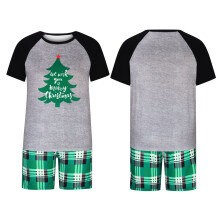 Men's Christmas Pajama Set Plaid Short Sleeve Shirt and