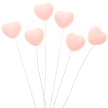 Pink Heart-Shaped Cake Insert Cupcake Decorations 25 pcs