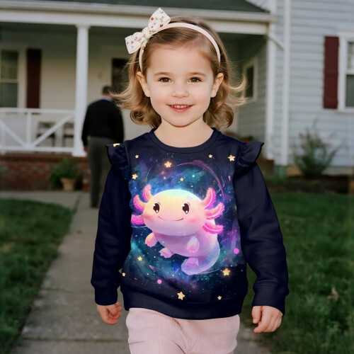 Langarm-Sweatshirt mit Salamanderstern für Kleinkinder, Größe 4-5 2