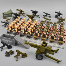 40pcs War II the British and German armies Desert Military Sodiers Weapons Minifigures Kids Toys Gifts Fit Lego