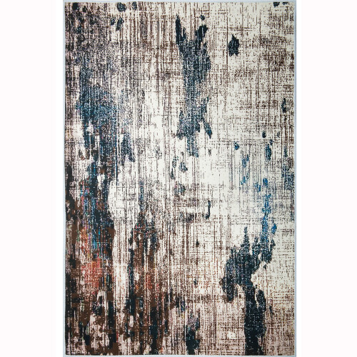 Square Area Rug Retro Abstract Design Washable Non-Slip
