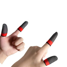 Gaming vingerhoezen 28-naald zilvervezel — 16 stuks hoge gevoeligheid touchscreen duimhoezen, anti-zweet, compatibel met smartphones en tablets Red