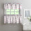 Pink Bow Kitchen Curtains Set with Valance 3-Piece Rod 2