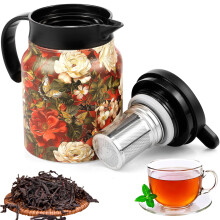 Vintage Pattern Insulated Teapot with Built-in Infuser