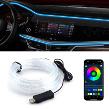 RGB LED Car Interior Ambient Light Strip 5M USB Powered