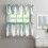 Green Leaves Kitchen Curtains Set with Valance 3 Pieces 4