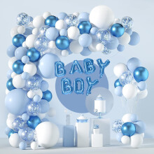 Blue and White Party Balloons Set 5 10 12 18 inches