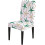 Ensemble de 4 housses de chaises de salle à manger élastiques, motif côtier vert 2