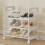 3-Tier Stackable Shoe Rack with Wheels White Holds 6 Pairs 2