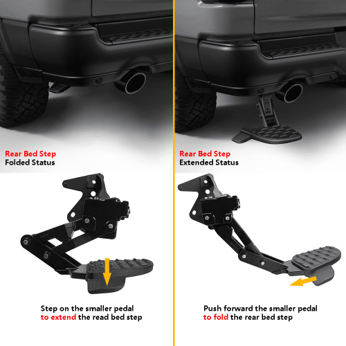 Retractable Rear Bed Step for Dodge Ram 1500 DT 2019–2022 2