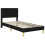 VidaXL vidaXL Bed Frame with Headboard Black 90 x 190 cm Fabric 4