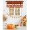 Fall Valance Maple Pumpkin Buffalo Check Brown Orange 54x18 3