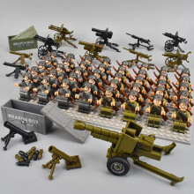 40pcs War II the British and German armies Desert Military Sodiers Weapons Minifigures Kids Toys Gifts Fit Lego