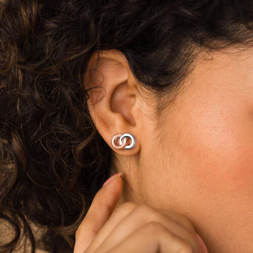 Orecchini a cerchio in argento sterling 925, 1 paio 1