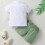 Baby Boy Green Short-Sleeve Outfit Set 4