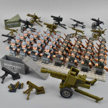 40pcs War II the British and German armies Desert Military Sodiers Weapons Minifigures Kids Toys Gifts Fit Lego