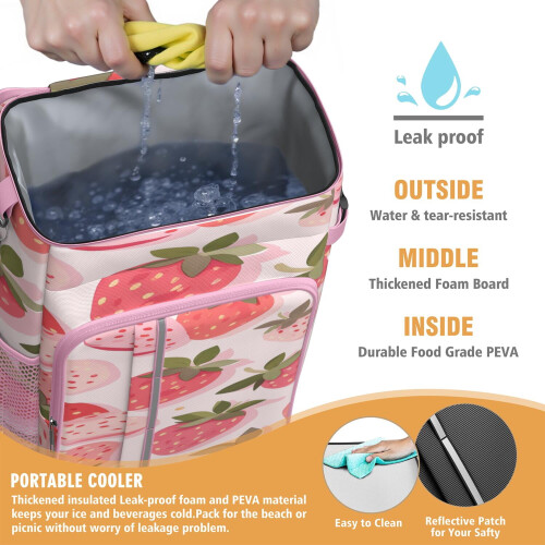 Σακίδιο πλάτης Strawberry Cooler με μόνωση, αδιάβροχο, 1 συσκευασία 1