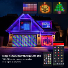 Smart LED Curtain Lights 400 LEDs 6.6x6.6 ft Color-Changing