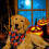 Dog Bandanas Fall Pumpkin Ghost Design Orange Durable Fabric 5