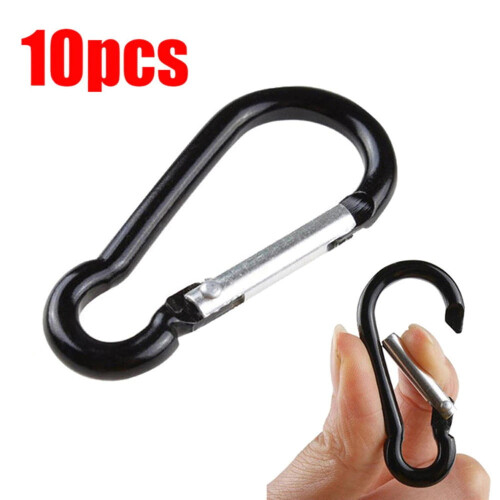Black Carabiner Clip Hook Keychain Ring 1-2 inch 1