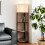 Corner Floor Light, with Shelves - Wood-Effect 4
