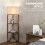 Corner Floor Light, with Shelves - Wood-Effect 7
