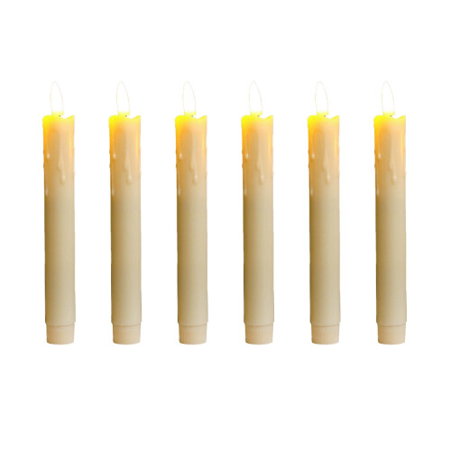Flameless Taper Candles with Remote Timer Dimmer 6pcs 7.5in 1