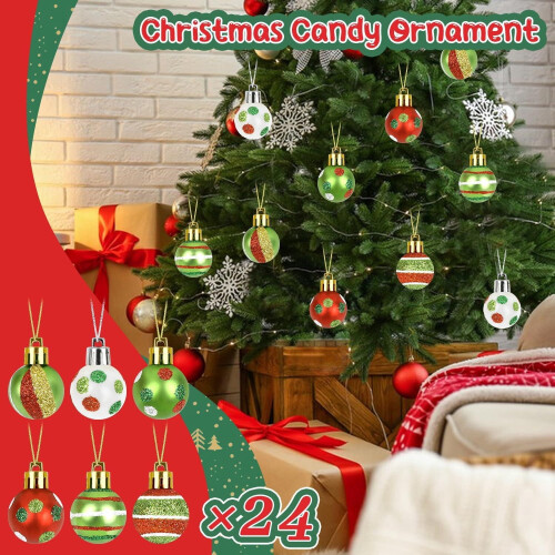 Décorations de Noël en forme de bonbons incassables (24 pièces) 1