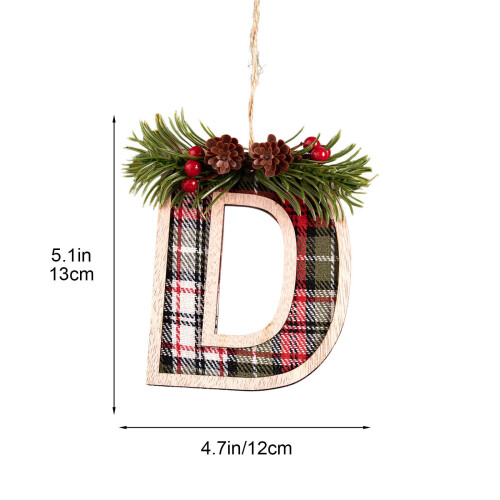 Décorations de Noël en bois, alphabet A-Z, 26 pièces 2