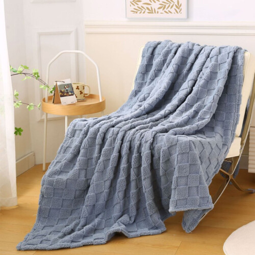 Purple Soft Bed Blanket 100x150cm Lightweight Throw (1 2