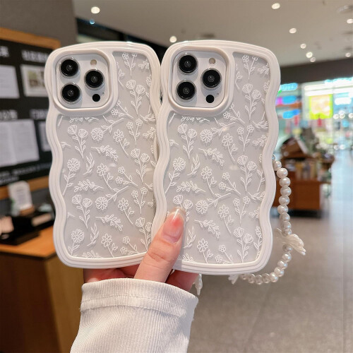 iPhone11-skal för kvinnor – lockig vågig ram, stötsäker 1