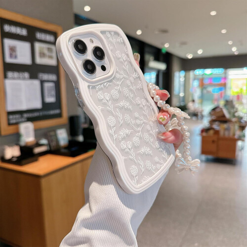 iPhone11-skal för kvinnor – lockig vågig ram, stötsäker 2
