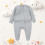 Baby Romper Soft Long Sleeve Footed Jumpsuit Solid Color 2