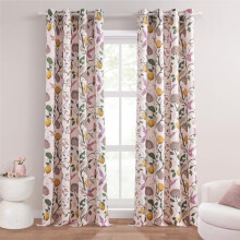 Pink Vintage Floral Curtains with Hummingbirds 102 inch