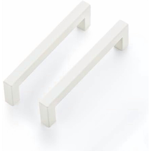 Cabinet Handles White Square 5 Inch 5 Pack