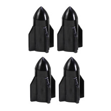 Motorcycle Tire Plug Kit Air Valve Cap 4 PCS Black