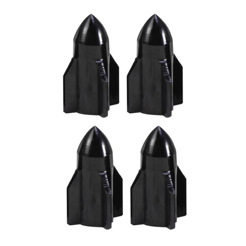 Motorcycle Tire Plug Kit Air Valve Cap 4 PCS Black