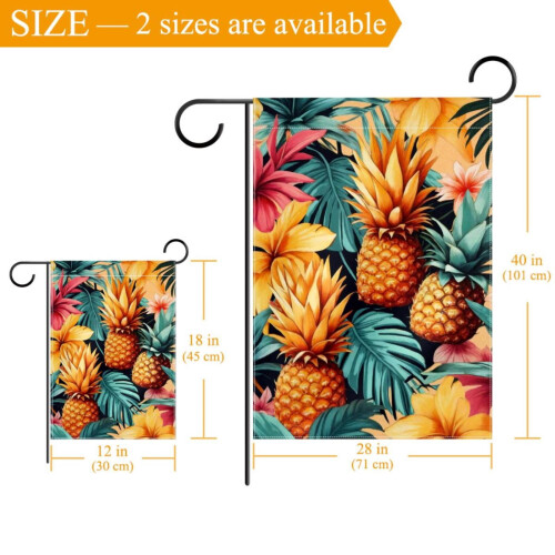 Drapeau de jardin à motif de fleurs d'ananas, 30 x 45 cm, double face 2