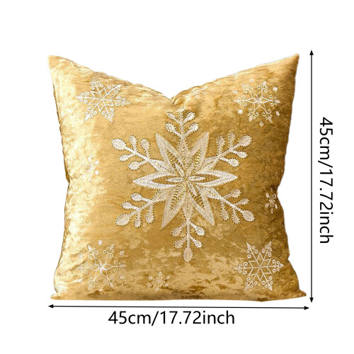 Weihnachtlicher Schneeflocken-Samtkissenbezug, 45 x 45 cm 2