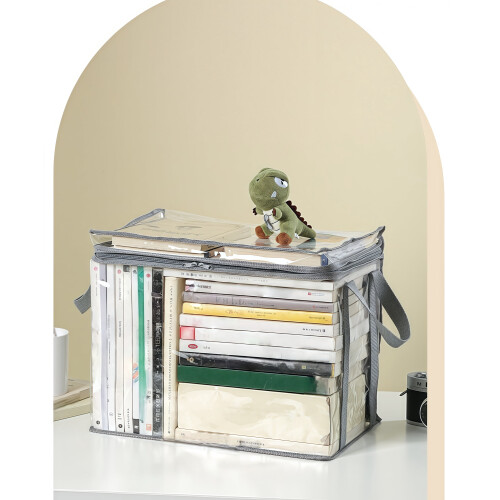 Graue, faltbare Buchaufbewahrungsbox (3er-Pack) 2