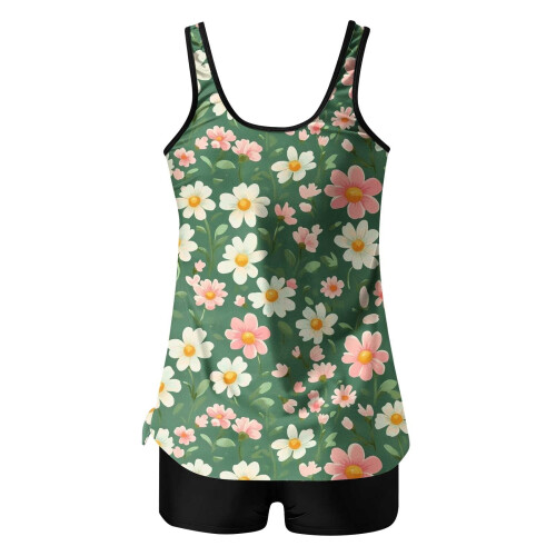 Dames tankini set, hoog model badpak met ingebouwde 1