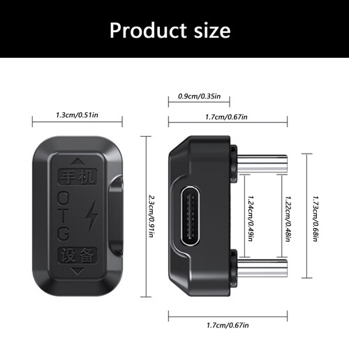 USB-C Charging Converter U-Shaped Adapter 480Mbps Data 2
