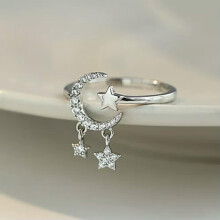 925 Silver Plated Flower Animal Cross Ring with Zircon for